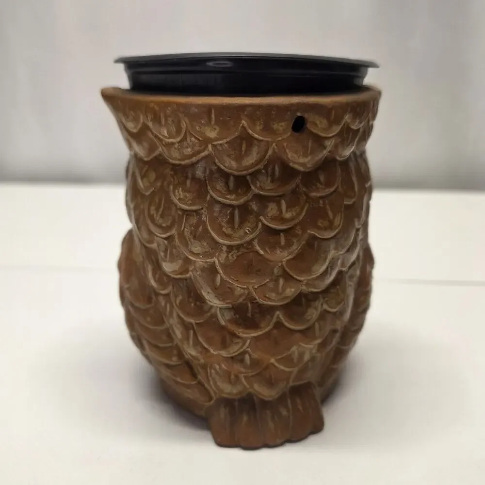 Retro 70s Double Side Ceramic Owl Planter Pot Brown Cottagecore Vintage MCM